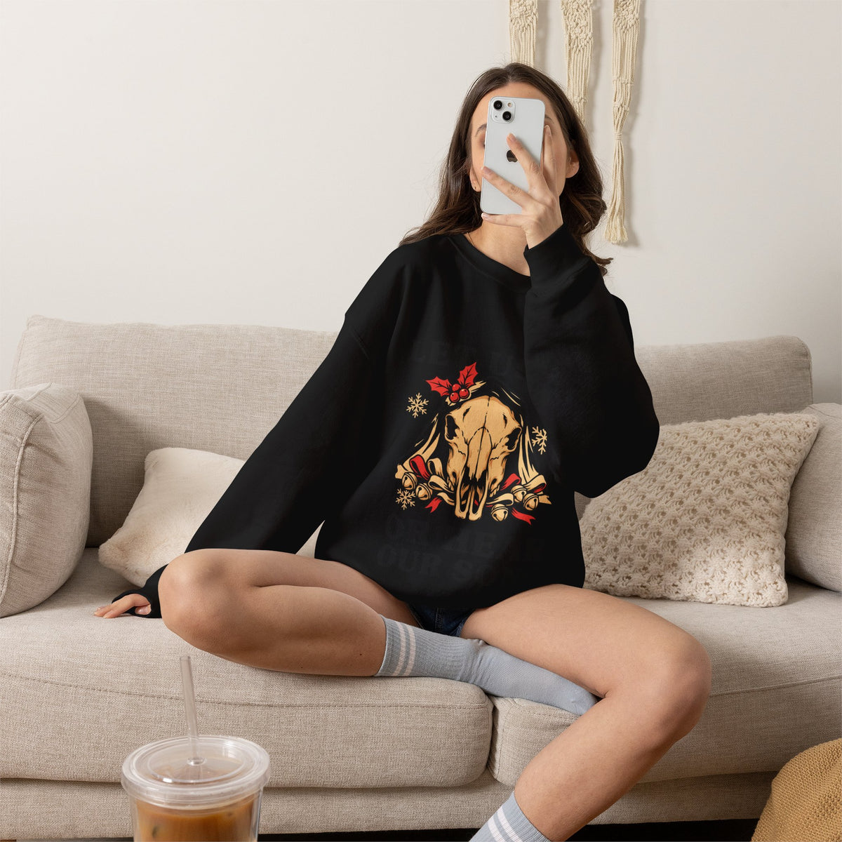 Creepmas Sweatshirt, Mari Lwyd Crewneck, Welsh Folklore Christmas Gift