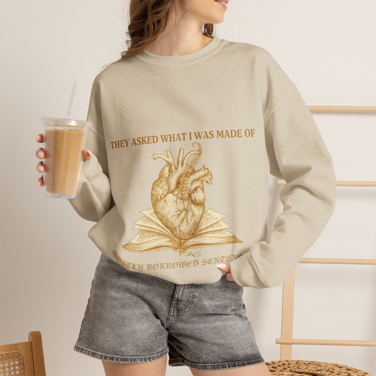 Dark Academia, Anatomical Heart and Book Sweatshirt Crewneck Top