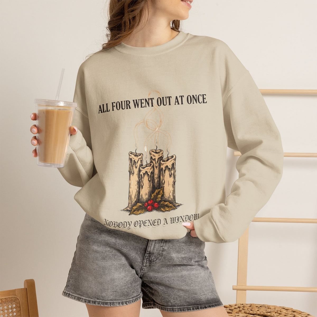 Extinguished Candles Sweatshirt, Goth Christmas by Bamedys