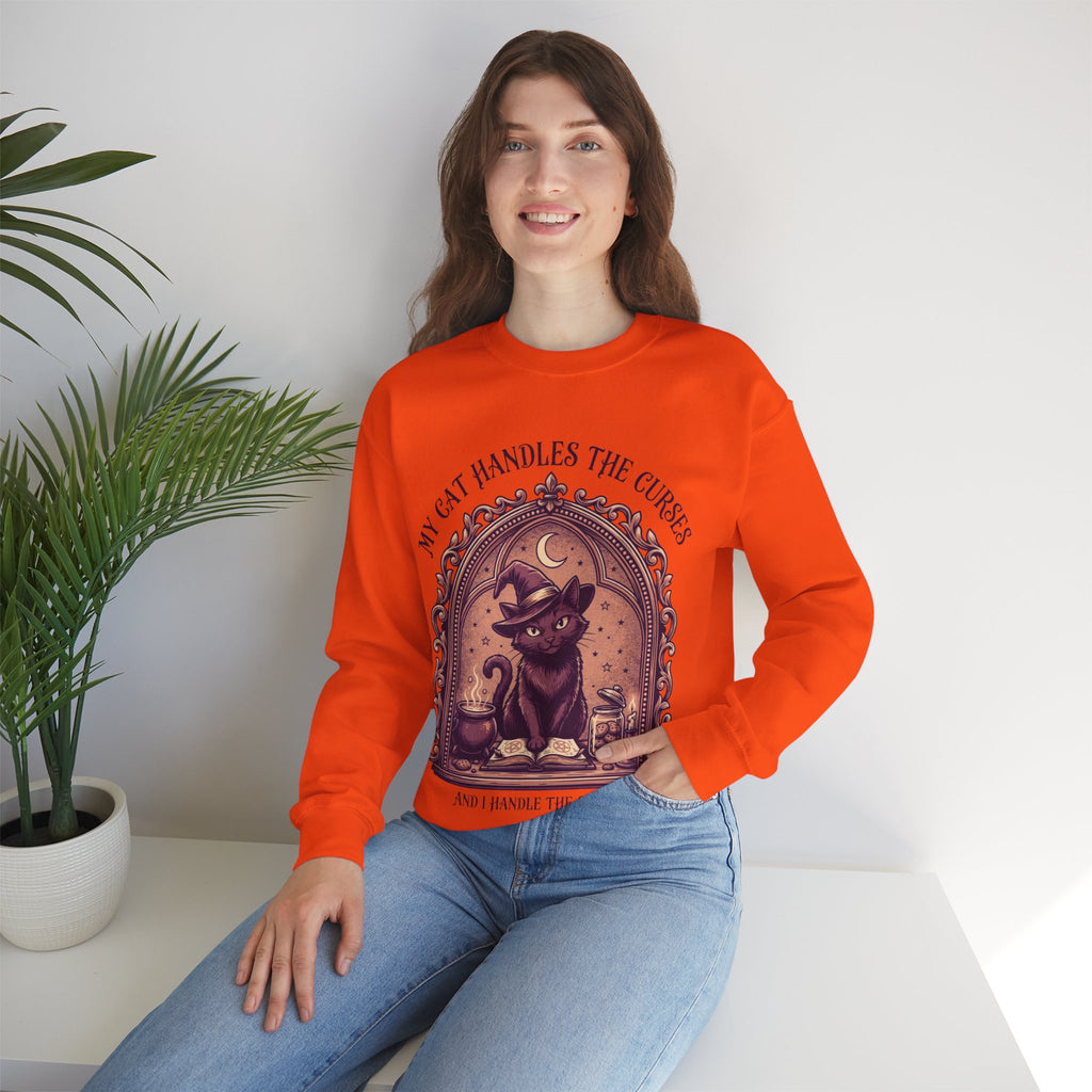 Witchy Cat Sweatshirt, Funny Halloween Crewneck, Cat Lover Gift for Her