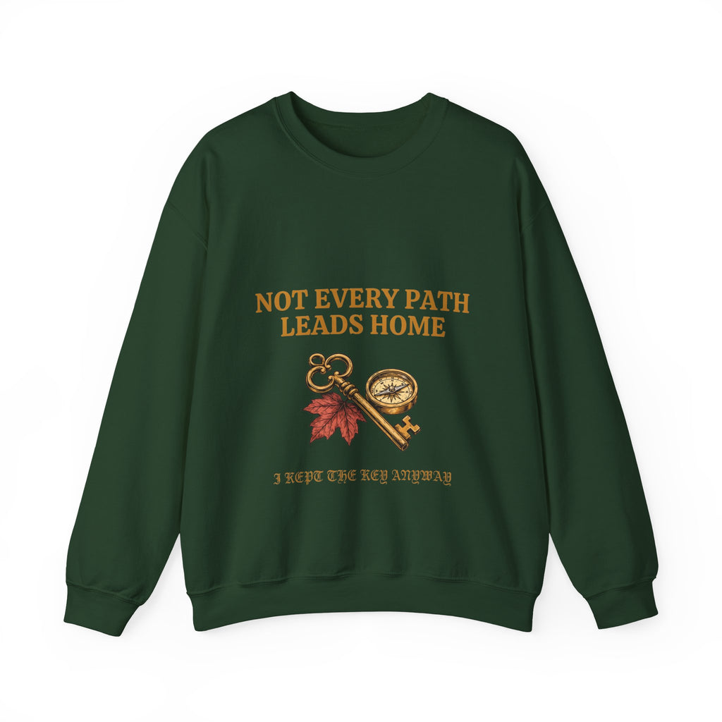 Not Every Path Leads Home Sweatshirt, Vintage Key and Compass Crewneck