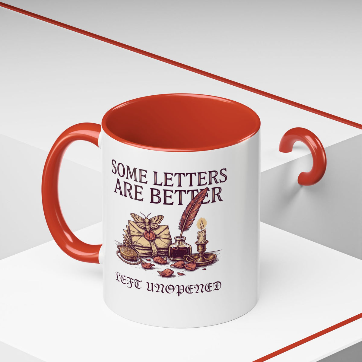 Vintage Letter Mug, Dark Academia Coffee Cup, Bookish Gift for Her