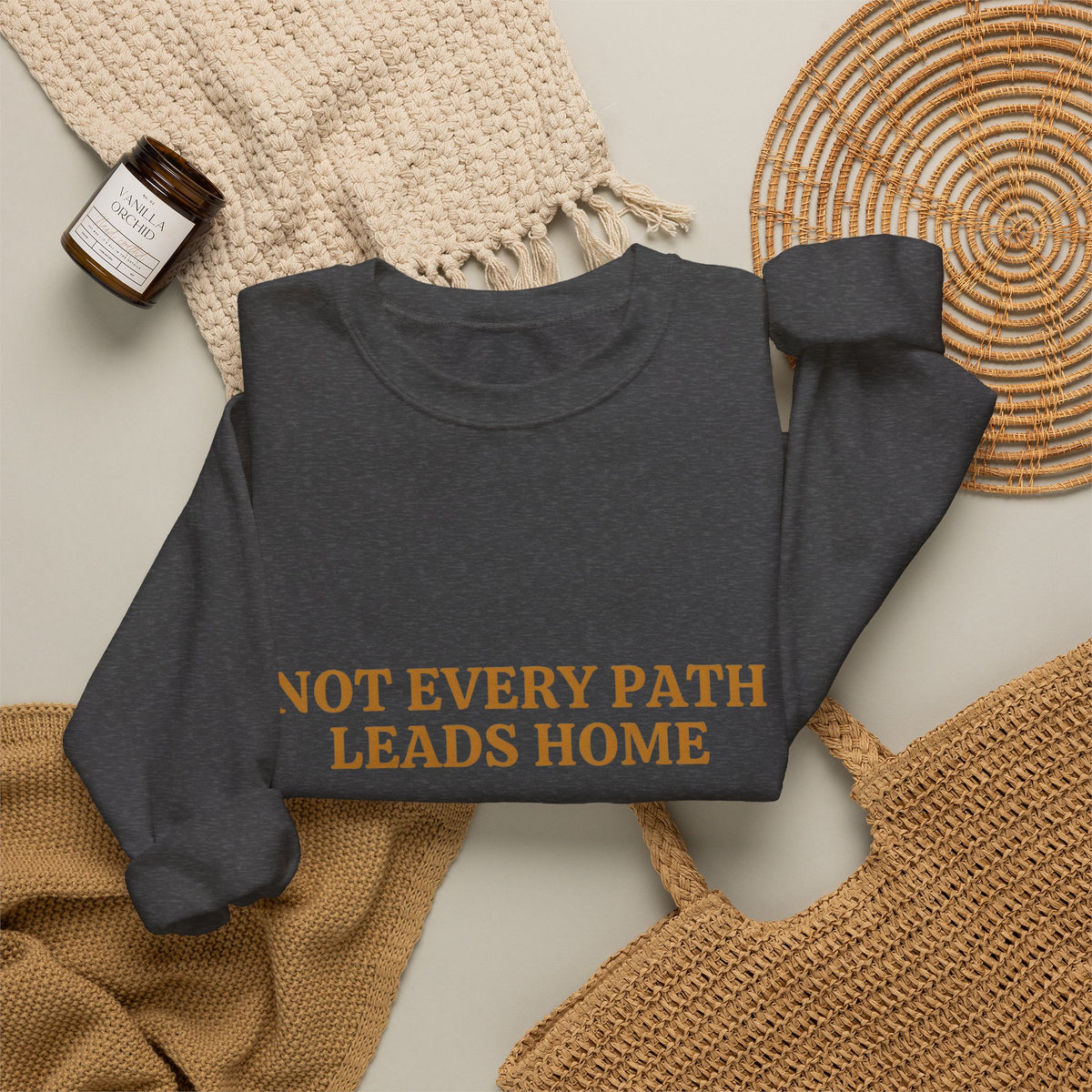 Not Every Path Leads Home Sweatshirt, Vintage Key and Compass Crewneck