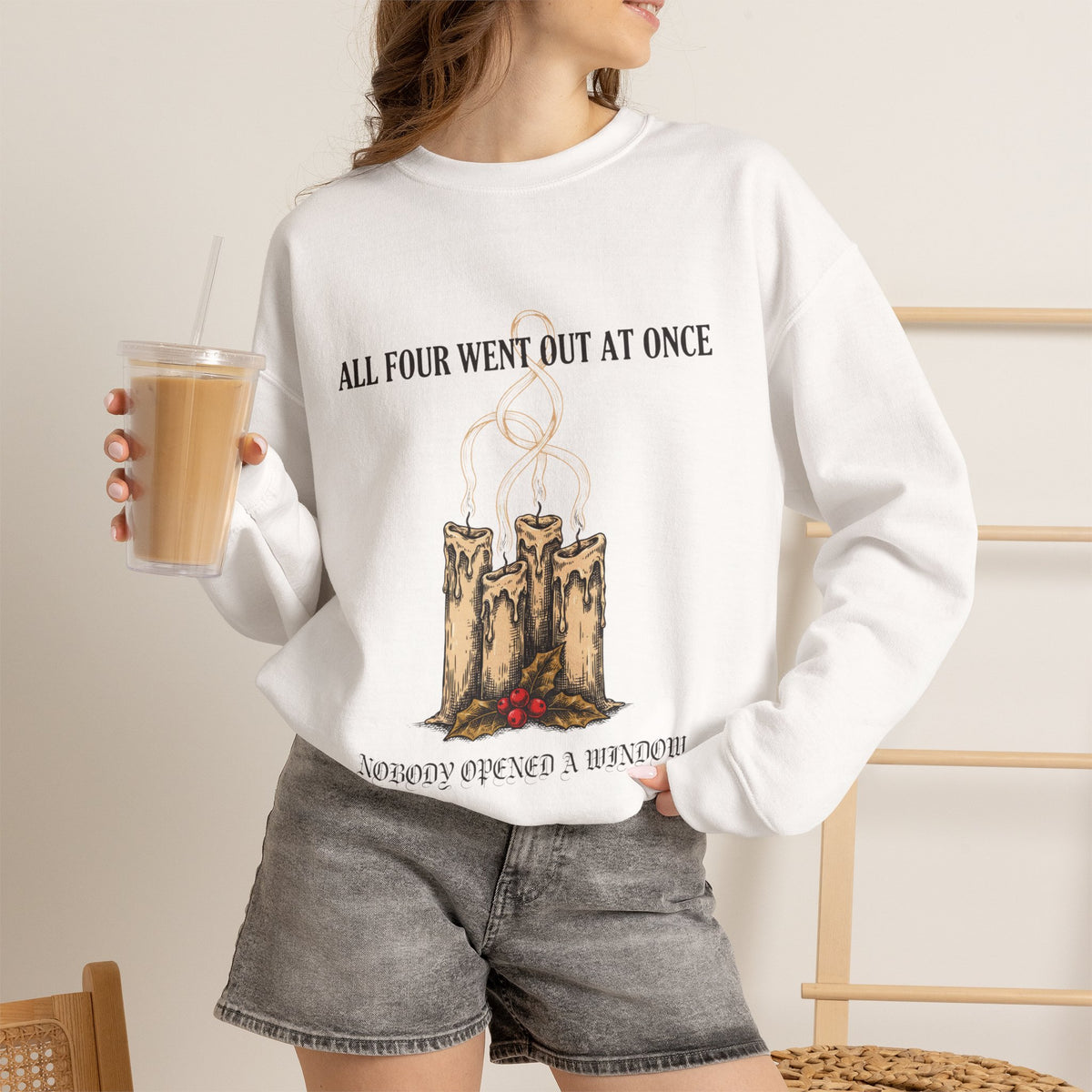 Goth Christmas, Extinguished Candles Sweatshirt Crewneck Top Gift