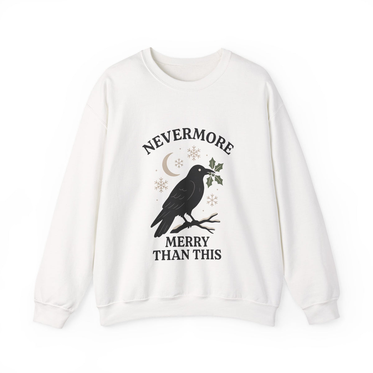 Gothic Christmas Sweatshirt, Raven Holly Crewneck, Grumpy Holiday Gift