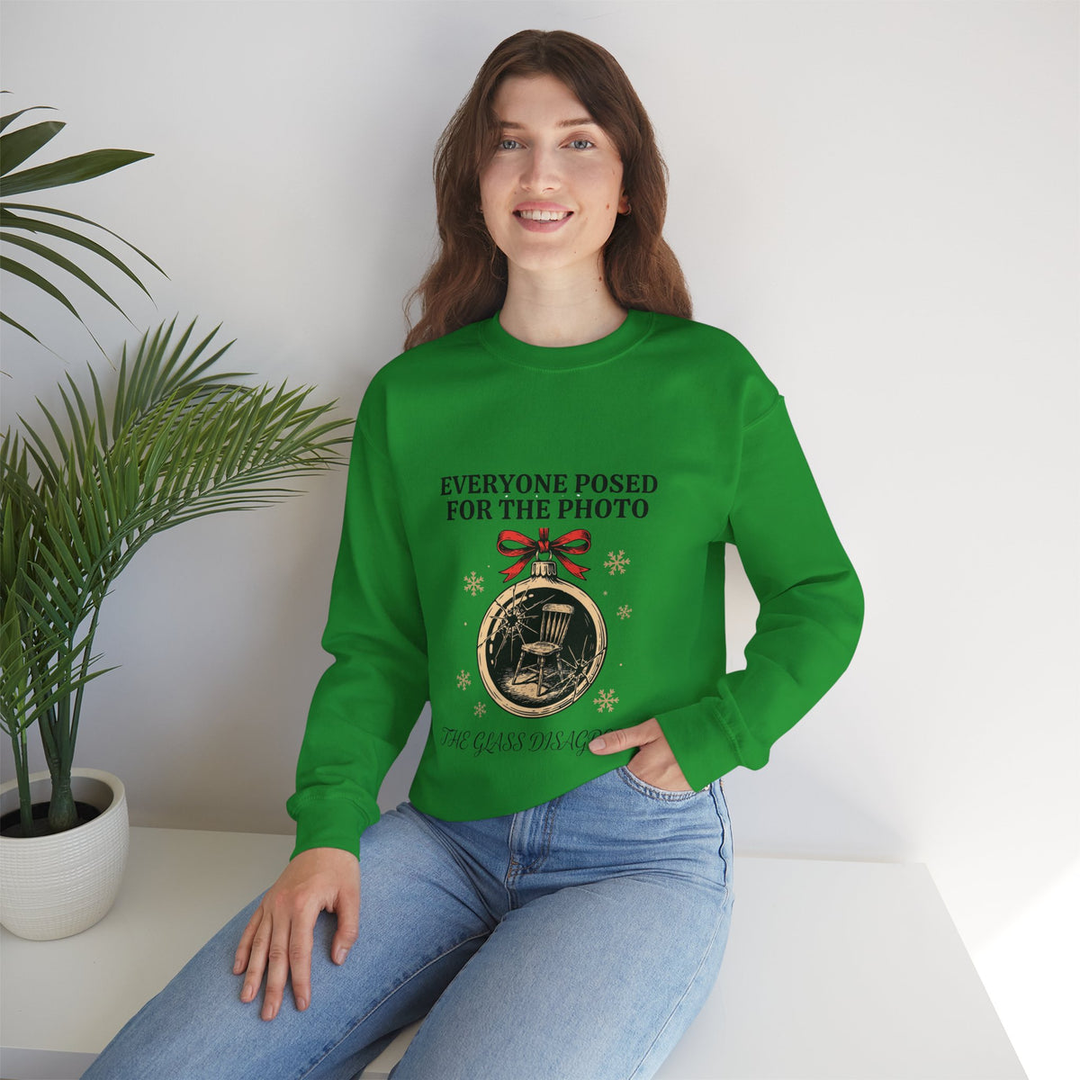Goth Christmas, Cracked Ornament Sweatshirt Crewneck Holiday Gift