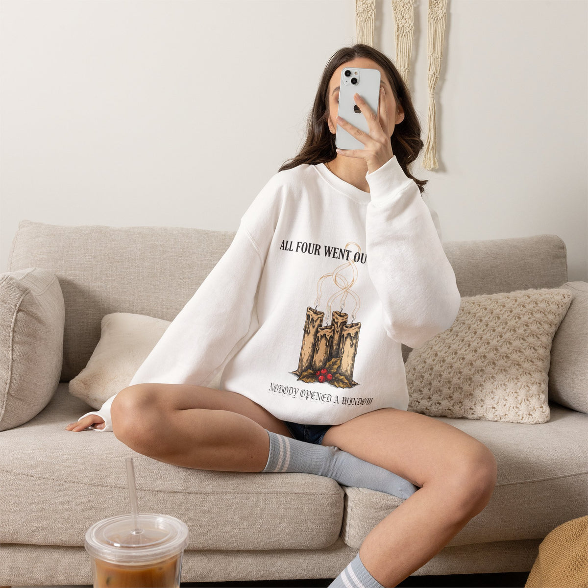 Goth Christmas, Extinguished Candles Sweatshirt Crewneck Top Gift