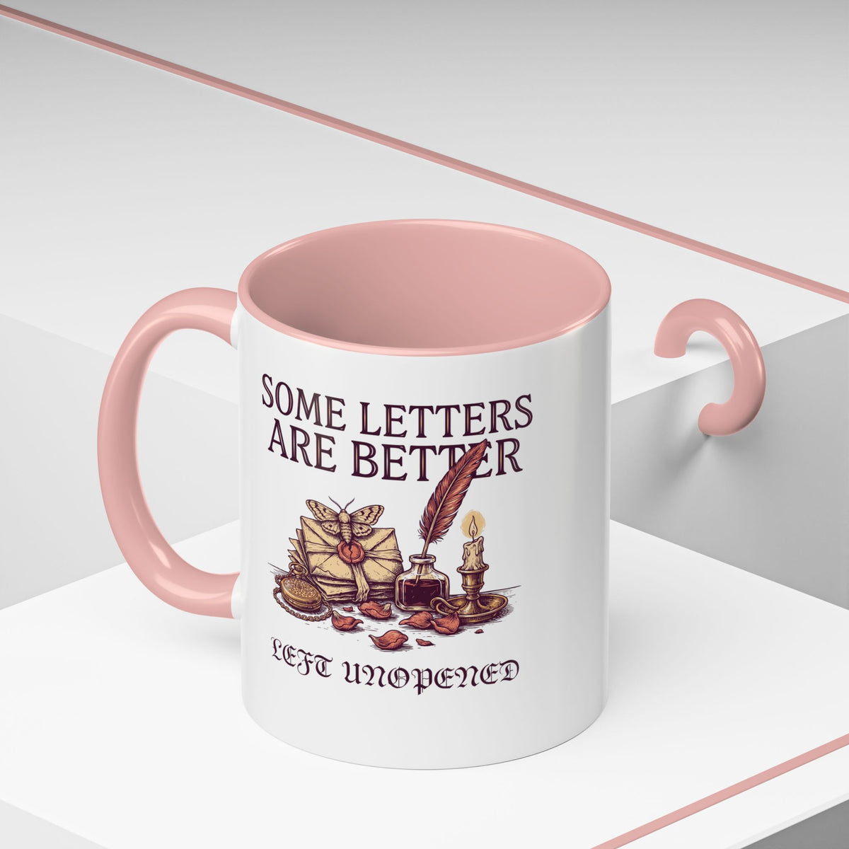 Vintage Letter Mug, Dark Academia Coffee Cup, Bookish Gift for Her