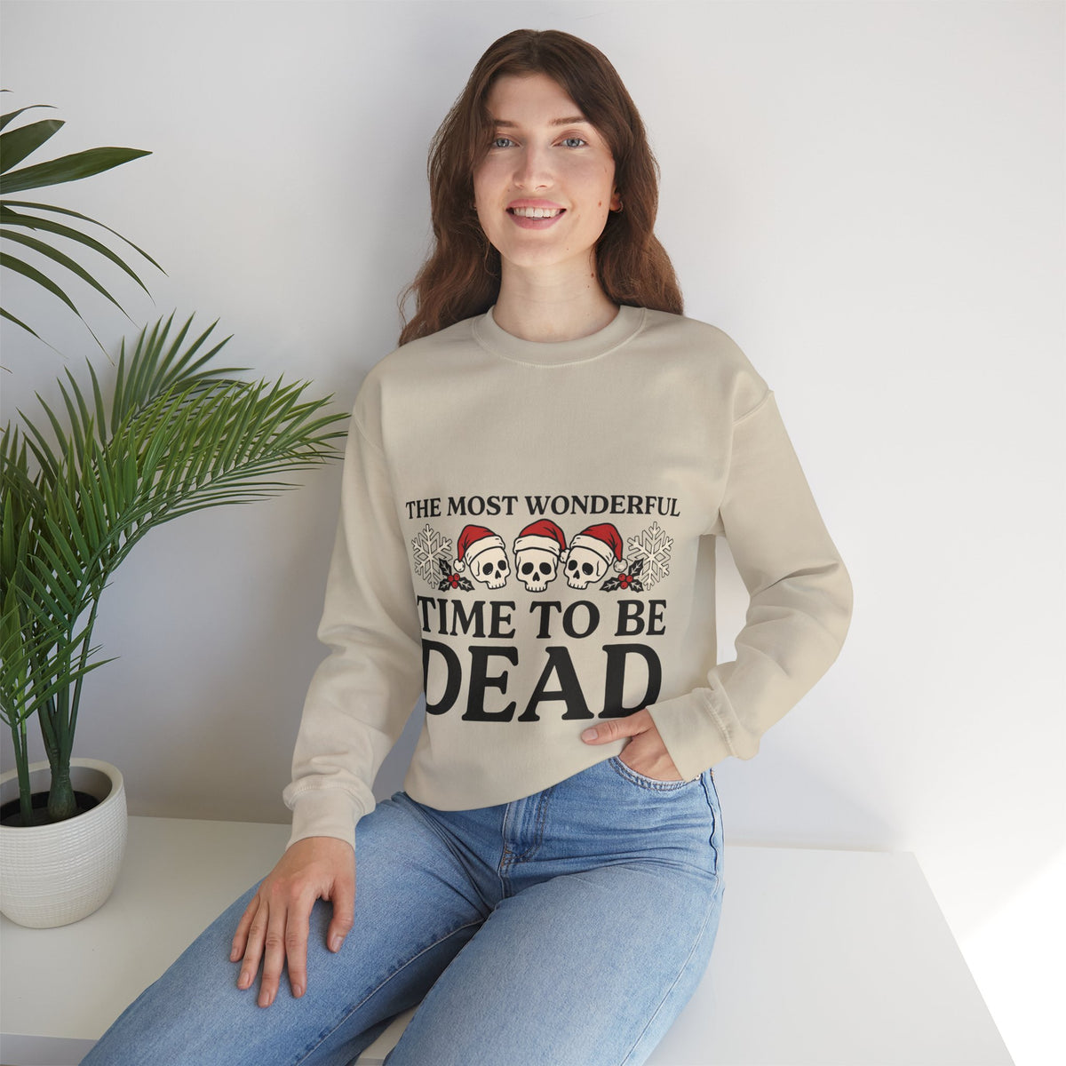 Skeleton Christmas Sweatshirt, Goth Xmas Crewneck, Funny Creepmas Gift
