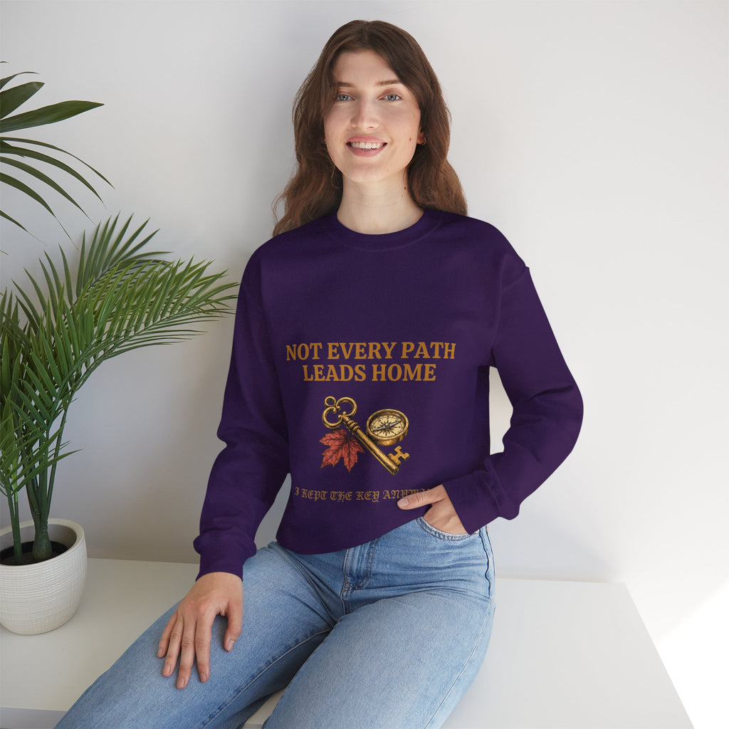 Not Every Path Leads Home Sweatshirt, Vintage Key and Compass Crewneck