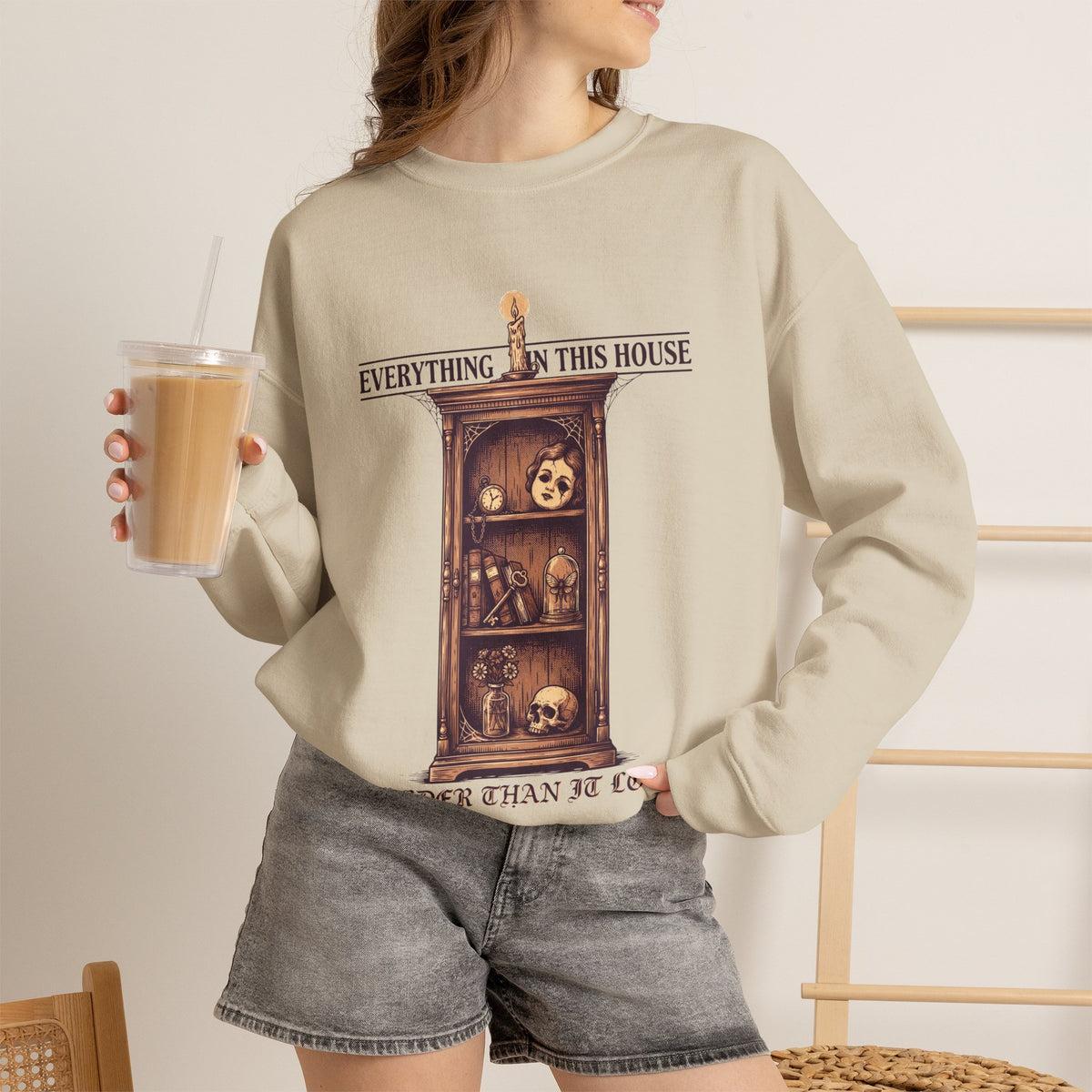 Gothic Home Sweatshirt, Antique Curio Crewneck by Bamedys