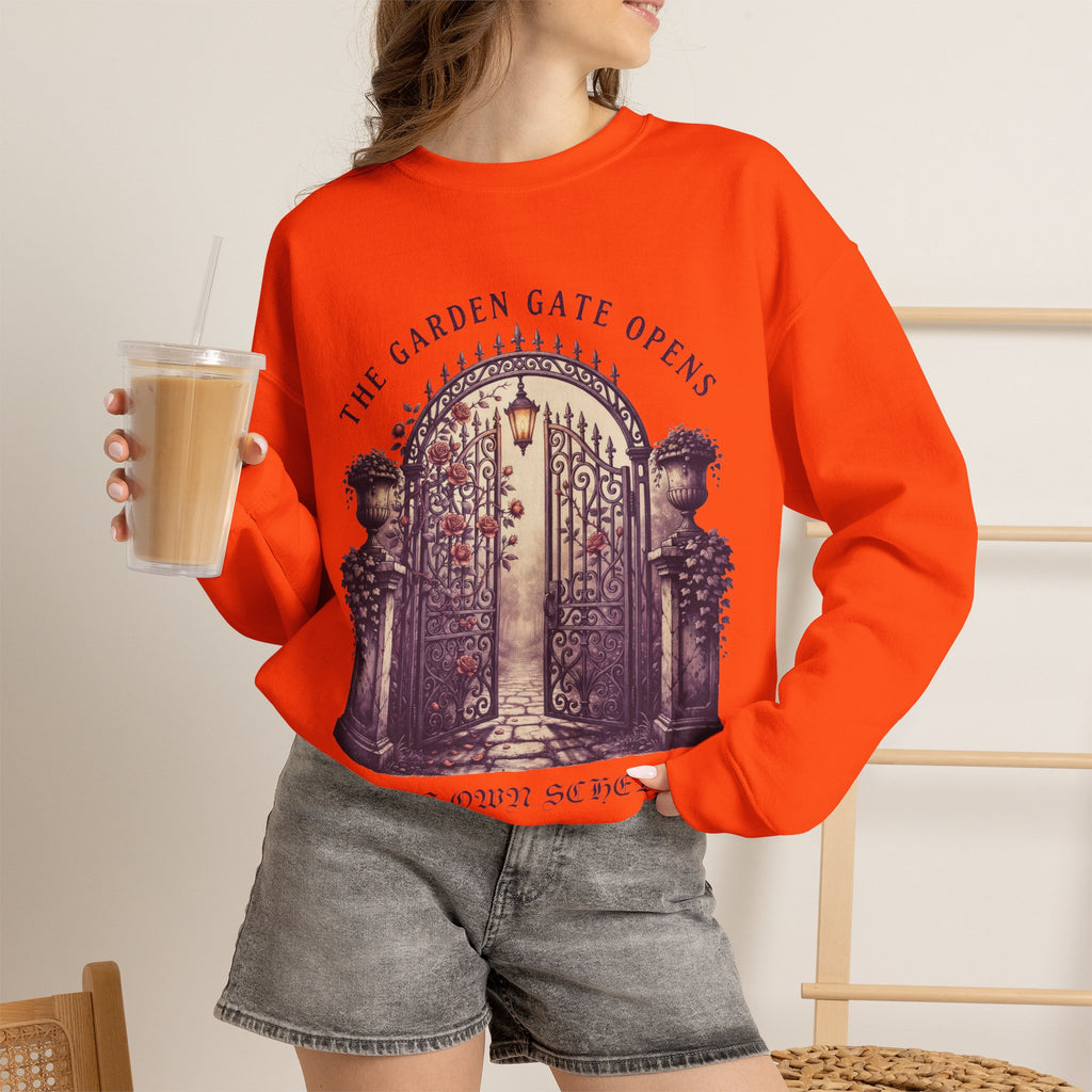 Garden Gate Sweatshirt, Gothic Botanical Crewneck, Witchy Gift Idea