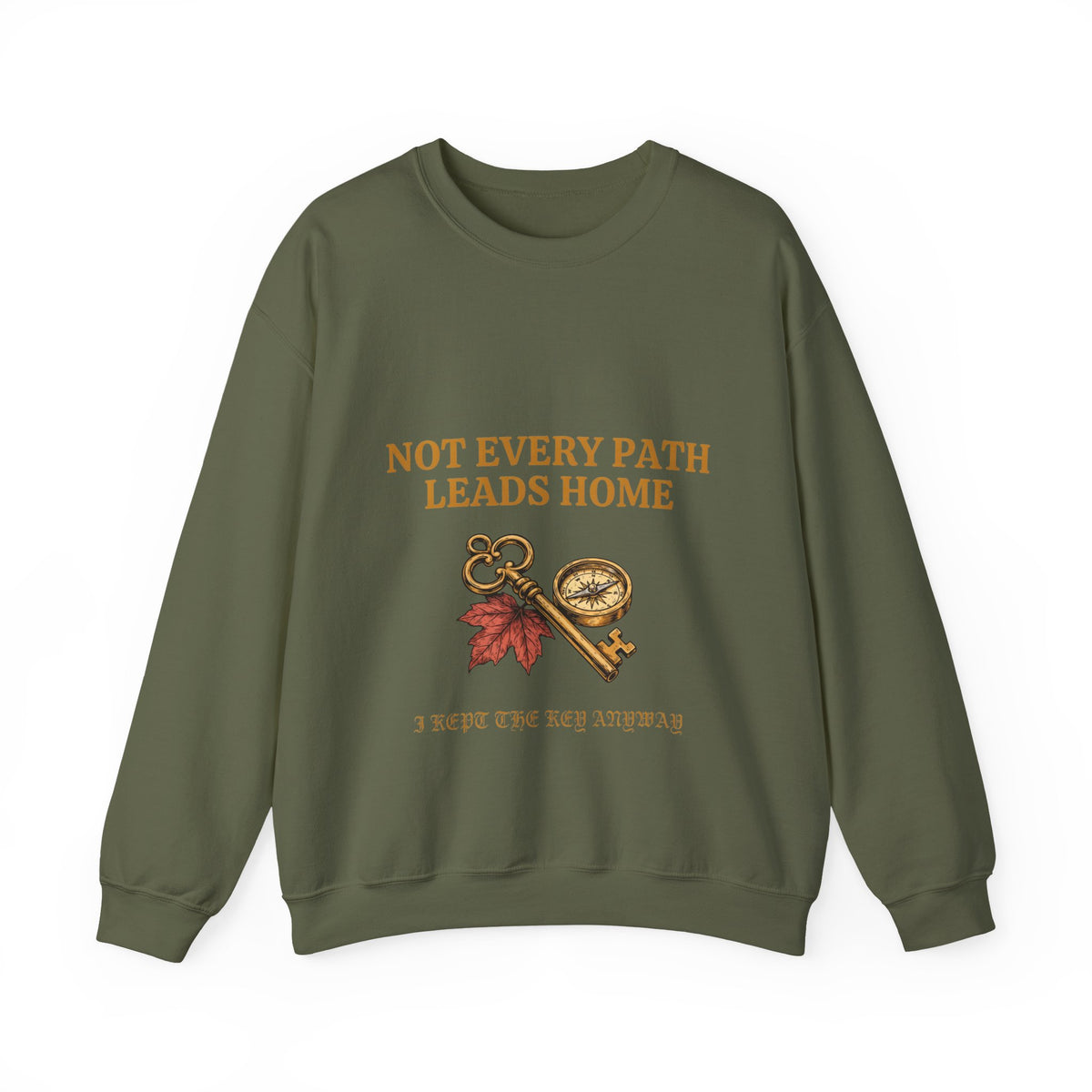 Not Every Path Leads Home Sweatshirt, Vintage Key and Compass Crewneck