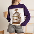 Vintage Birdcage Sweatshirt, Dark Academia Crewneck, Melancholy Gift