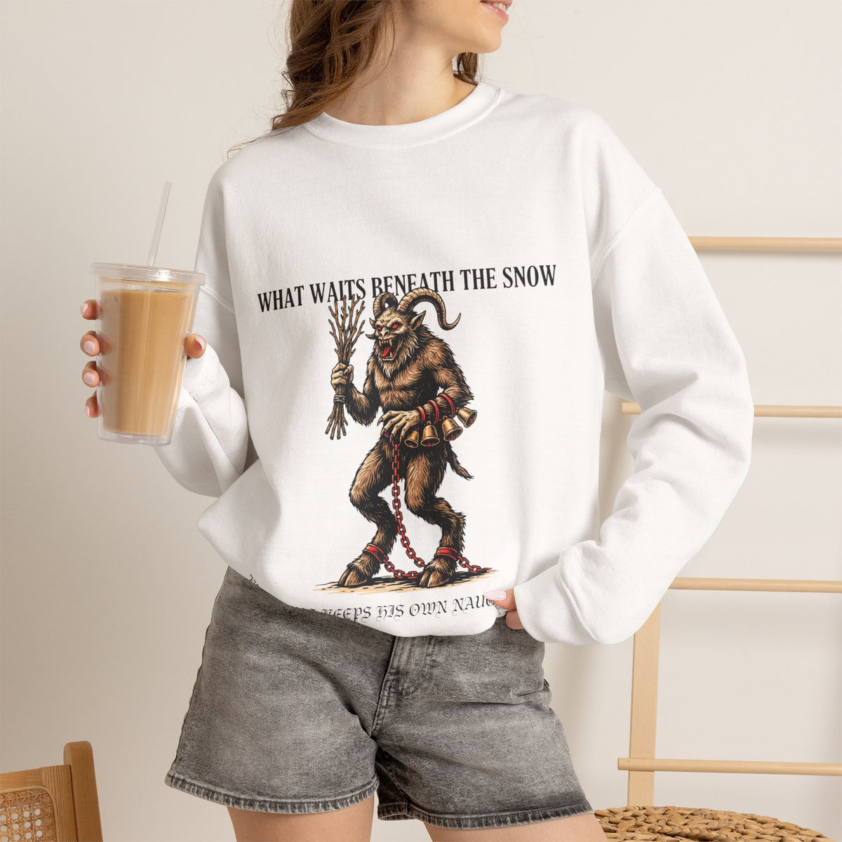 Krampus Sweatshirt, Vintage Gothic Christmas Folklore Crewneck Top