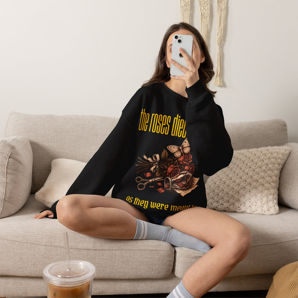 Dried Roses Sweatshirt, Dark Academia Crewneck, Melancholy Gift Idea
