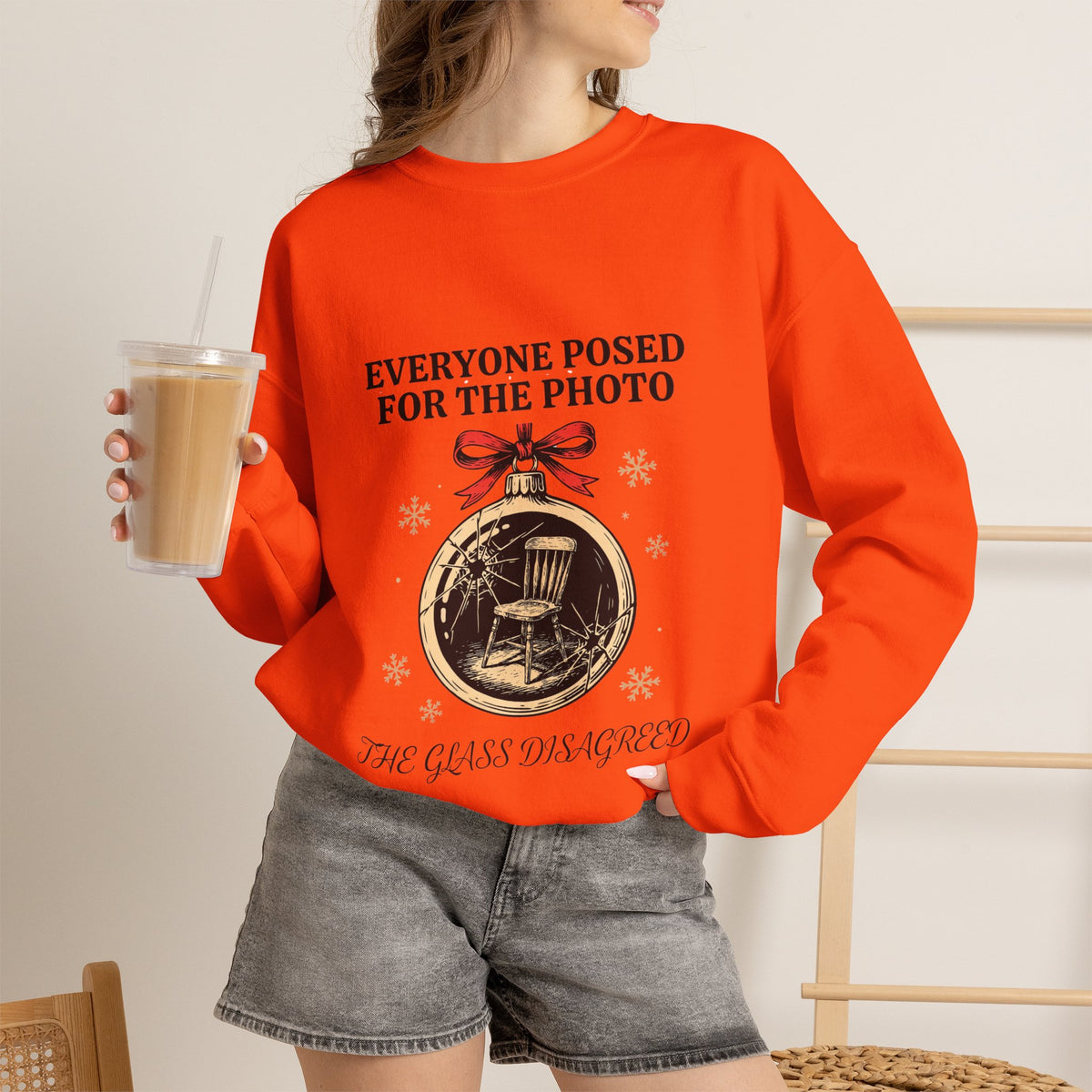 Goth Christmas, Cracked Ornament Sweatshirt Crewneck Holiday Gift