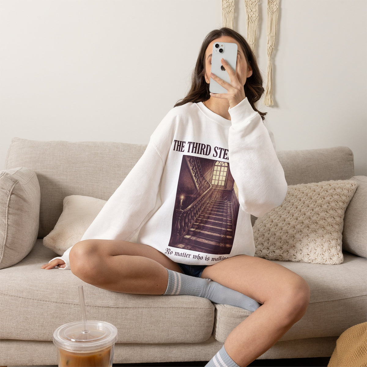Haunted Stairs Sweatshirt, Gothic Horror Crewneck, Creepy Gift Idea