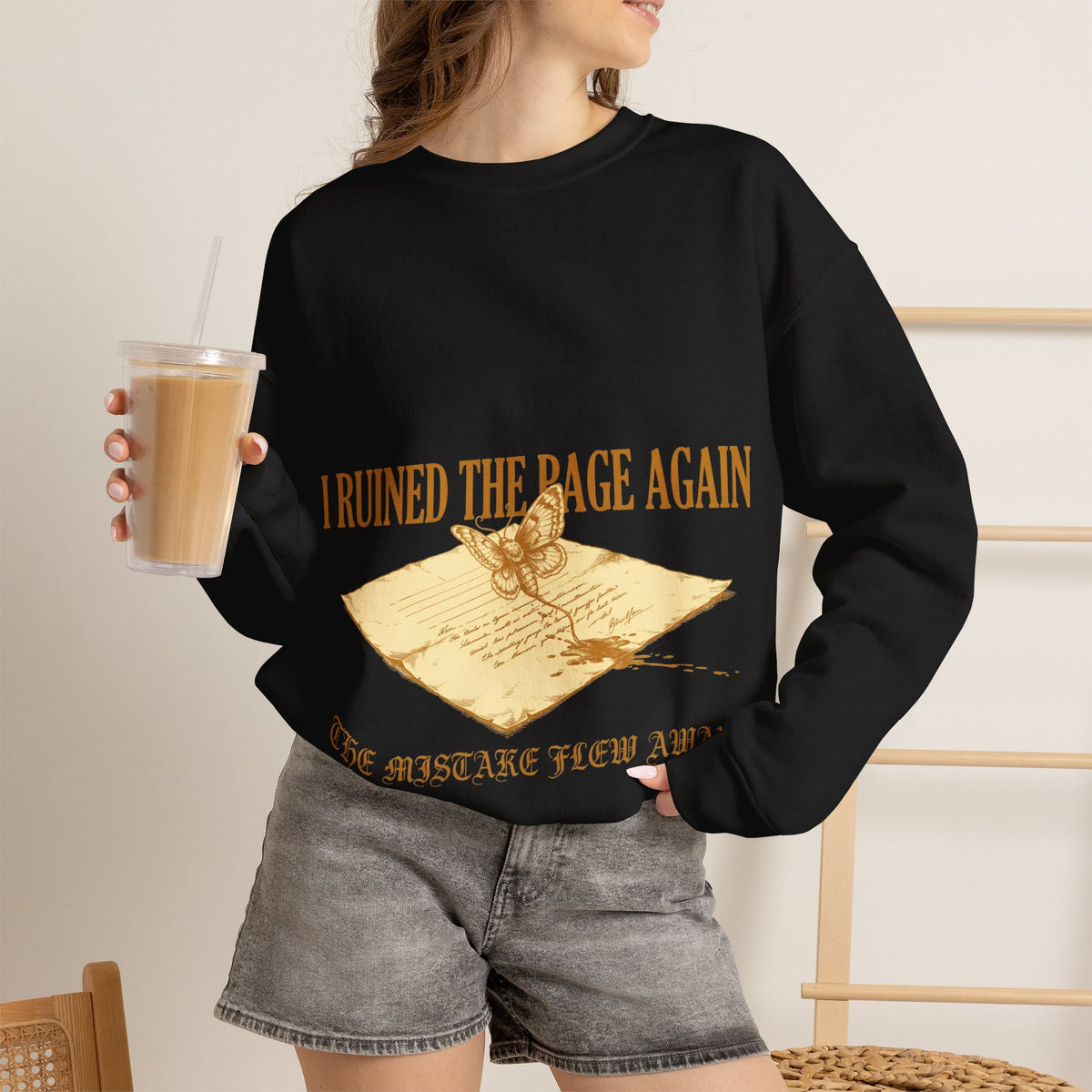 Ink Blot Butterfly Sweatshirt, Dark Academia by Bamedys