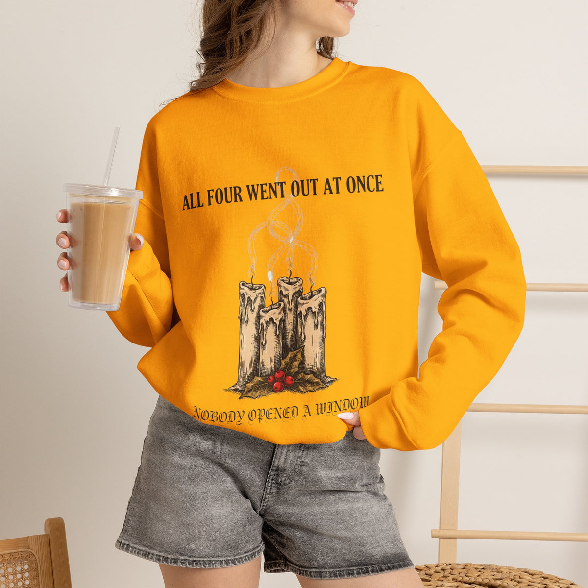 Goth Christmas, Extinguished Candles Sweatshirt Crewneck Top Gift