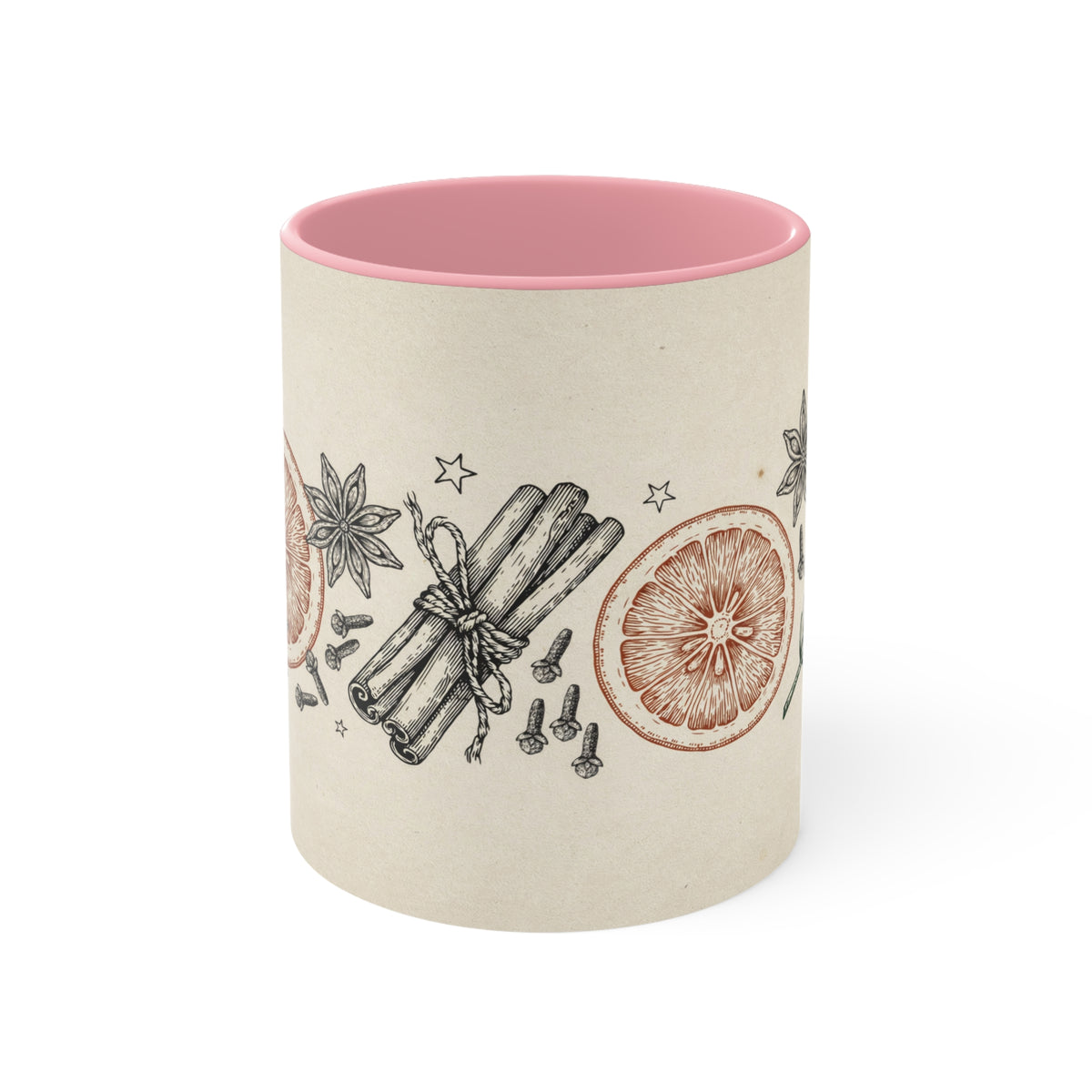 Christmas Spice Mug, Vintage Botanical Winter Coffee Cup Gift